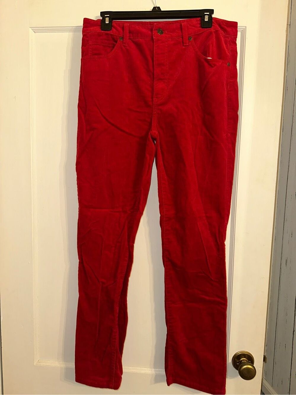 Talbots high waist Heritage Red Corduroy Straight Leg Pants Women’s Size 8